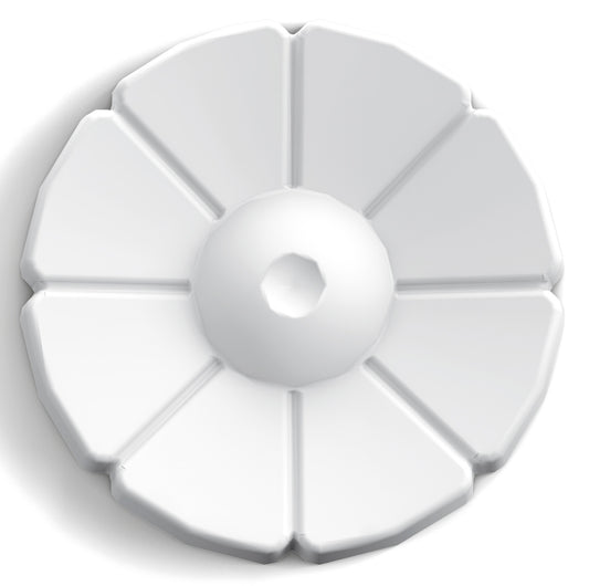 Orac Decor P20 Decorazione Forma Fiore Duropolymer® Polistirene Ad Alta Densità Bianco Resistente Agli Urti Calore Acqua Facile Da Installare Verniciabile Pretrattata Primer Acrilico Impermeabile Per Interno ed Esterno Ambienti Umidi Diametro Ø6,1 H0,8 cm