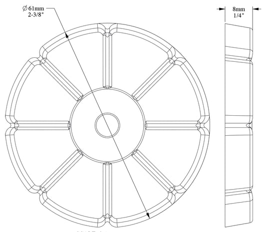 Orac Decor P20 Decorazione Forma Fiore Duropolymer® Polistirene Ad Alta Densità Bianco Resistente Agli Urti Calore Acqua Facile Da Installare Verniciabile Pretrattata Primer Acrilico Impermeabile Per Interno ed Esterno Ambienti Umidi Diametro Ø6,1 H0,8 cm