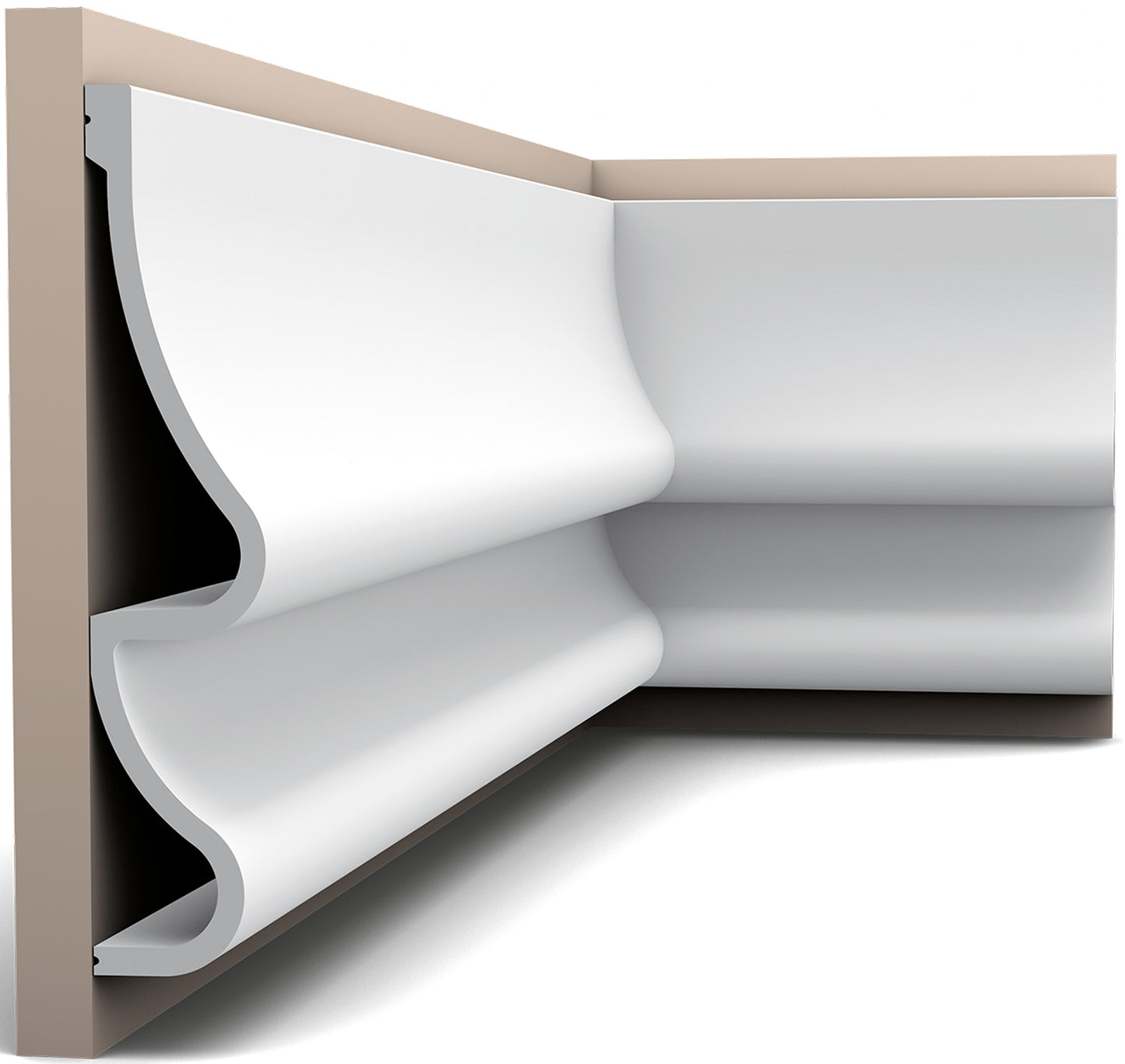 Orac Decor P3071 Cornice Profilo Parete Purotouch® Poliuretano Ad Alta Densità Bianco Resistente Agli Urti Calore Acqua Facile Da Installare Verniciabile Pretrattata Primer Acrilico Impermeabile Per Interno ed Esterno Ambienti Umidi Misura 200x37,2x7,6 cm