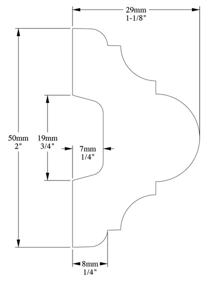 Orac Decor P4020 Cornice Profilo Parete Purotouch® Poliuretano Ad Alta Densità Bianco Resistente Agli Urti Calore Acqua Facile Da Installare Verniciabile Pretrattata Primer Acrilico Impermeabile Per Interno ed Esterno Ambienti Umidi Misura 200x5x2,9 cm