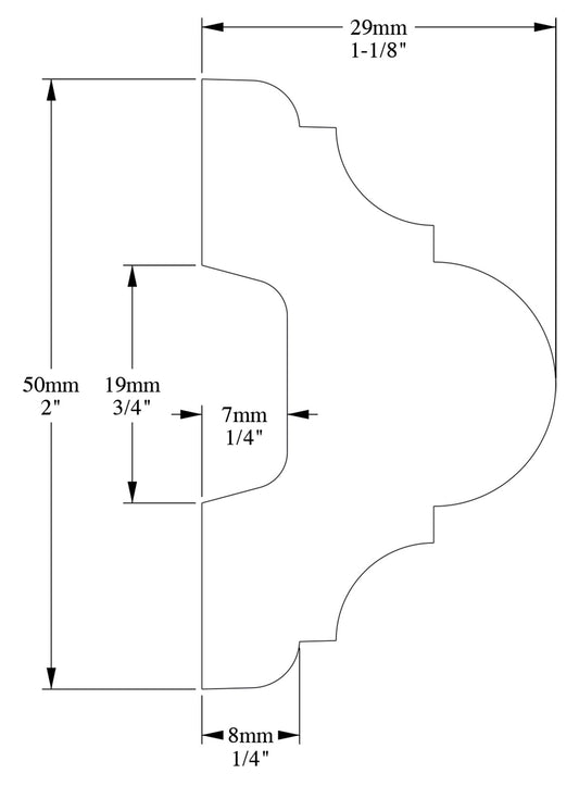 Orac Decor P4020 Cornice Profilo Parete Purotouch® Poliuretano Ad Alta Densità Bianco Resistente Agli Urti Calore Acqua Facile Da Installare Verniciabile Pretrattata Primer Acrilico Impermeabile Per Interno ed Esterno Ambienti Umidi Misura 200x5x2,9 cm
