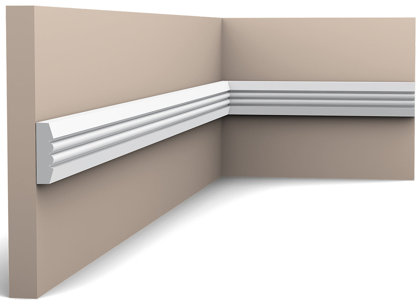 Orac Decor P5021 Cornice Profilo Parete Purotouch® Poliuretano Ad Alta Densità Bianco Resistente Agli Urti Calore Acqua Facile Da Installare Verniciabile Pretrattata Primer Acrilico Impermeabile Per Interno ed Esterno Ambienti Umidi Misura 200x3,1x0,9 cm