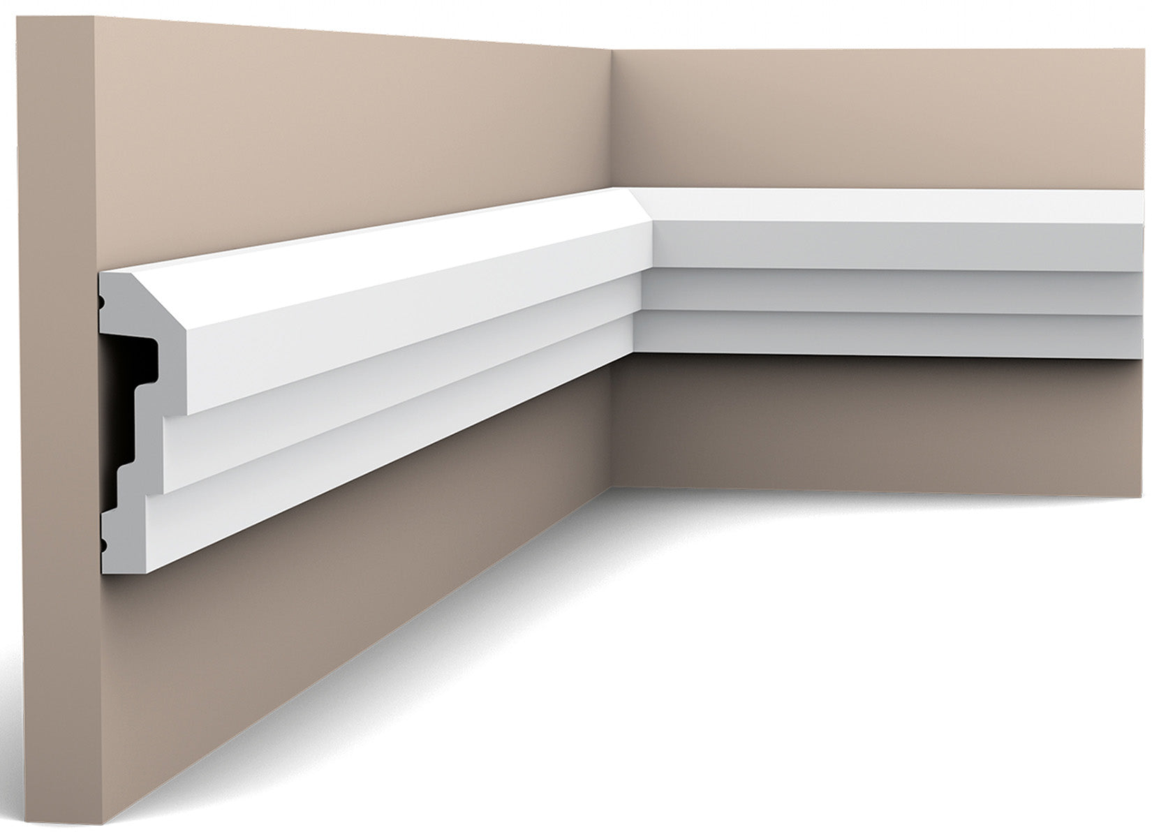 Orac Decor P7070 Cornice Profilo Parete Purotouch® Poliuretano Ad Alta Densità Bianco Resistente Agli Urti Calore Acqua Facile Da Installare Verniciabile Pretrattata Primer Acrilico Impermeabile Per Interno ed Esterno Ambienti Umidi Misura 200x7,4x2,2 cm