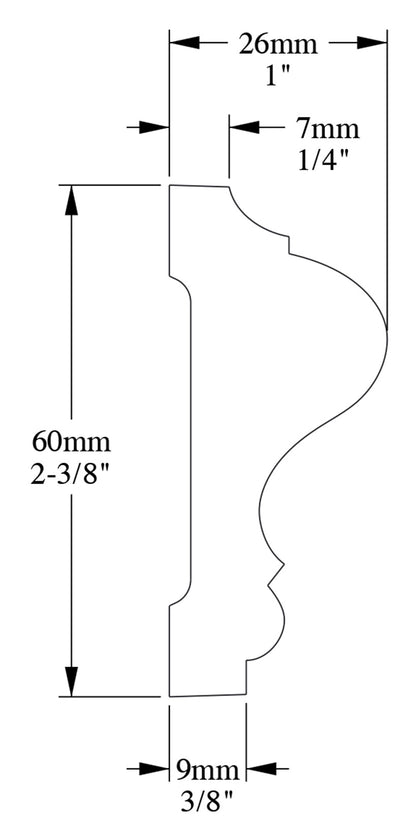 Orac Decor P8020F Cornice Profilo Parete Purotouch® Poliuretano Flessibile Flex Bianco Resistente Agli Urti Calore Acqua Facile Da Installare Verniciabile Pretrattata Primer Acrilico Impermeabile Per Interno ed Esterno Ambienti Umidi Misura 200x6x2,6 cm