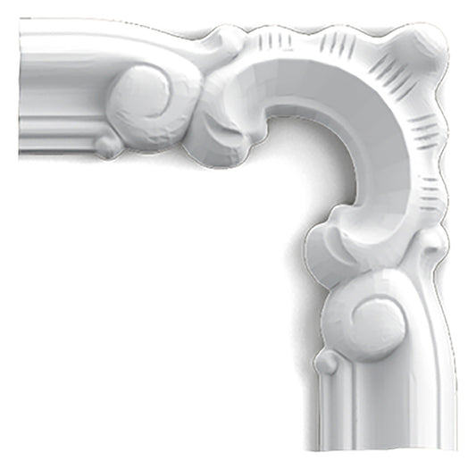 Orac Decor P8030D Angolo Stile Barocco Per Cornice Duropolymer® Polistirene Alta Densità Bianco Resistente Agli Urti Calore Acqua Facile Da Installare Verniciabile Pretrattato Primer Acrilico Impermeabile Interno Esterno Ambienti Umidi 13,5x13,5x1,7 cm