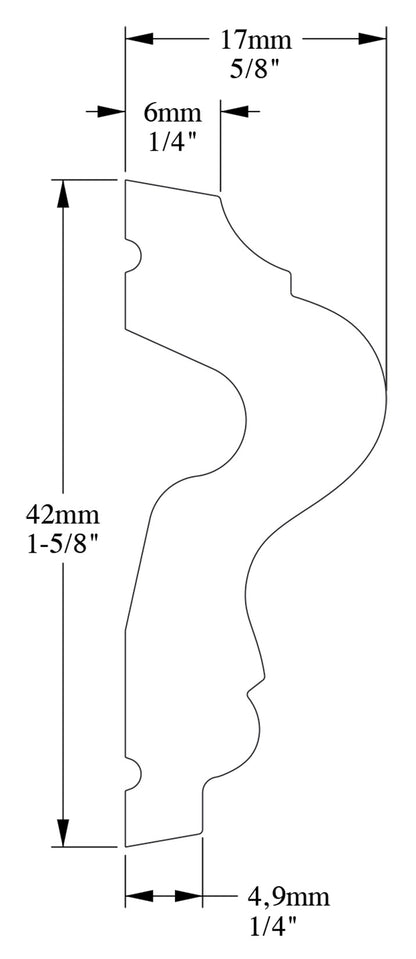 Orac Decor P8030F Cornice Profilo Parete Purotouch® Poliuretano Flessibile Flex Bianco Resistente Agli Urti Calore Acqua Facile Da Installare Verniciabile Pretrattata Primer Acrilico Impermeabile Per Interno ed Esterno Ambienti Umidi Misura 200x4,2x1,7 cm
