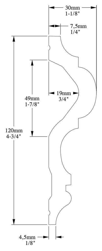 Orac Decor P8050 Cornice Profilo Parete Purotouch® Poliuretano Ad Alta Densità Bianco Resistente Agli Urti Calore Acqua Facile Da Installare Verniciabile Pretrattata Primer Acrilico Impermeabile Per Interno ed Esterno Ambienti Umidi Misura 200x12x3 cm