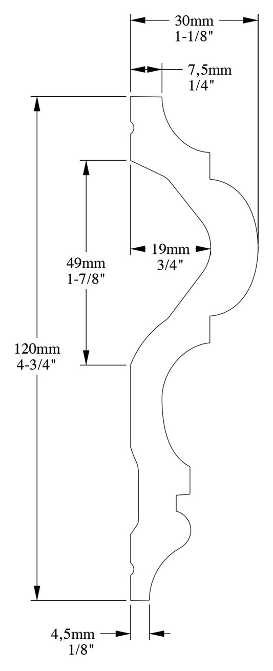 Orac Decor P8050 Cornice Profilo Parete Purotouch® Poliuretano Ad Alta Densità Bianco Resistente Agli Urti Calore Acqua Facile Da Installare Verniciabile Pretrattata Primer Acrilico Impermeabile Per Interno ed Esterno Ambienti Umidi Misura 200x12x3 cm