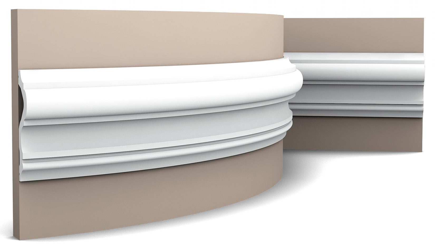 Orac Decor P8050F Cornice Profilo Parete Purotouch® Poliuretano Flessibile Flex Bianco Resistente Agli Urti Calore Acqua Facile Da Installare Verniciabile Pretrattata Primer Acrilico Impermeabile Per Interno ed Esterno Ambienti Umidi Misura 200x12x3 cm