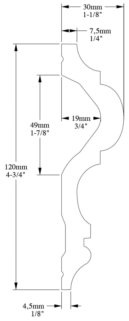 Orac Decor P8050F Cornice Profilo Parete Purotouch® Poliuretano Flessibile Flex Bianco Resistente Agli Urti Calore Acqua Facile Da Installare Verniciabile Pretrattata Primer Acrilico Impermeabile Per Interno ed Esterno Ambienti Umidi Misura 200x12x3 cm