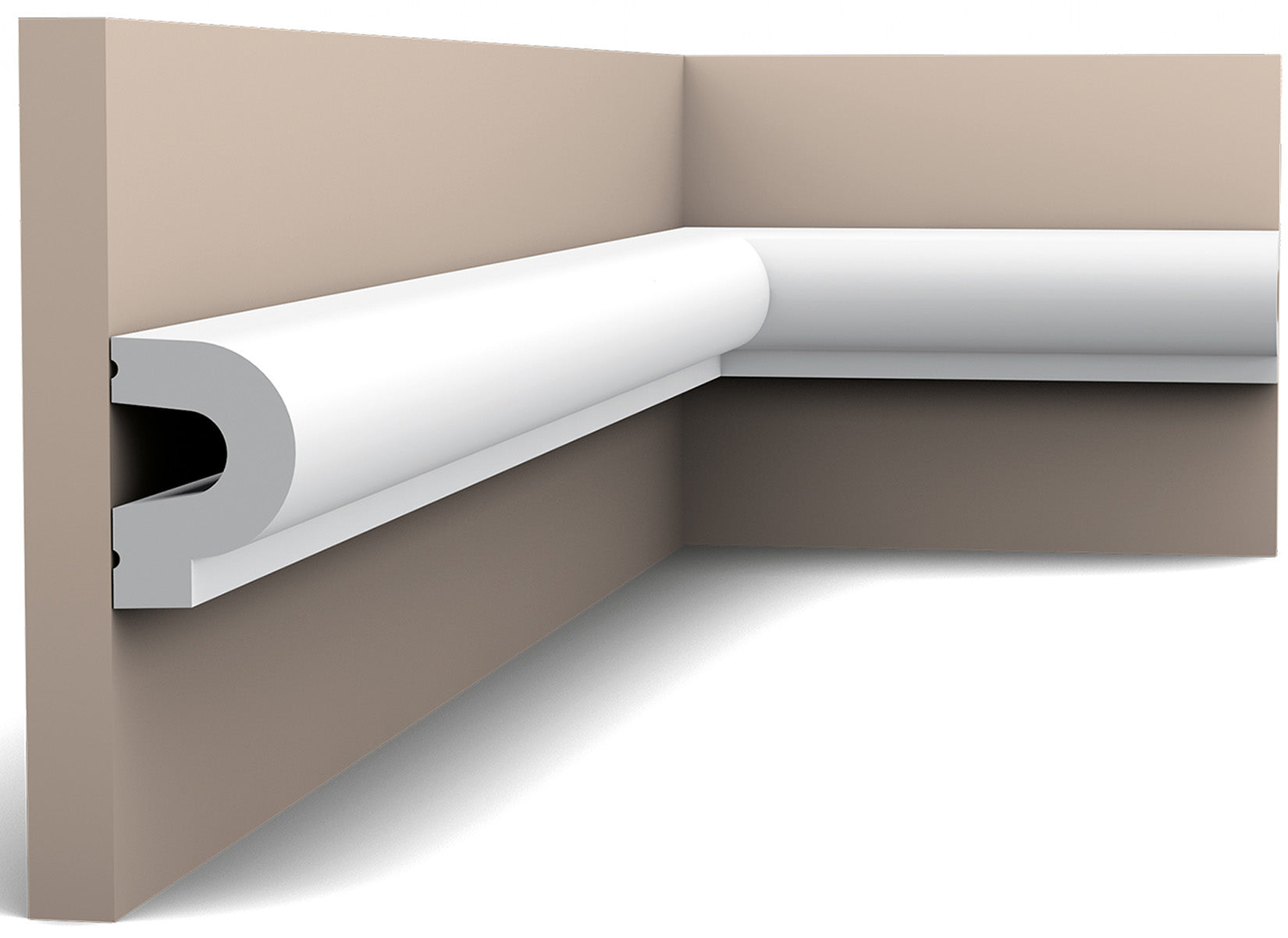 Orac Decor P8060 Cornice Profilo Parete Purotouch® Poliuretano Ad Alta Densità Bianco Resistente Agli Urti Calore Acqua Facile Da Installare Verniciabile Pretrattata Primer Acrilico Impermeabile Per Interno ed Esterno Ambienti Umidi Misura 200x5x3,5 cm