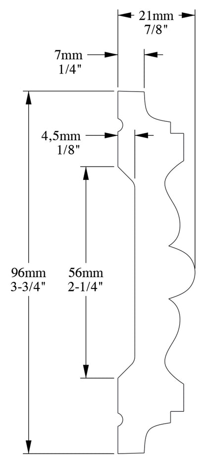 Orac Decor P9020 Cornice Profilo Parete Purotouch® Poliuretano Ad Alta Densità Bianco Resistente Agli Urti Calore Acqua Facile Da Installare Verniciabile Pretrattata Primer Acrilico Impermeabile Per Interno ed Esterno Ambienti Umidi Misura 200x9,6x2,1 cm