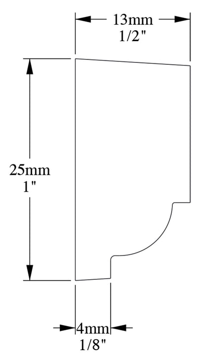 Orac Decor P9050 Cornice Profilo Parete Purotouch® Poliuretano Ad Alta Densità Bianco Resistente Agli Urti Calore Acqua Facile Da Installare Verniciabile Pretrattata Primer Acrilico Impermeabile Per Interno ed Esterno Ambienti Umidi Misura 200x2,5x1,3 cm
