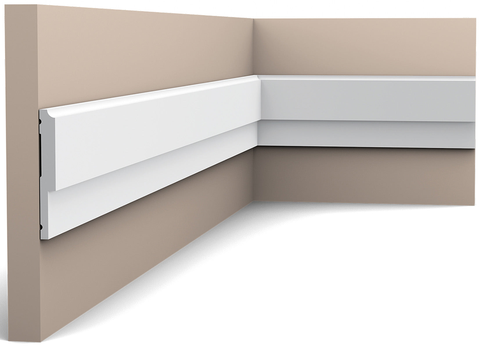 Orac Decor P9900 Cornice Profilo Parete Purotouch® Poliuretano Ad Alta Densità Bianco Resistente Agli Urti Calore Acqua Facile Da Installare Verniciabile Pretrattata Primer Acrilico Impermeabile Per Interno ed Esterno Ambienti Umidi Misura 200x8x1 cm