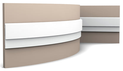 Orac Decor P9900F Cornice Profilo Parete Purotouch® Poliuretano Flessibile Flex Bianco Resistente Agli Urti Calore Acqua Facile Da Installare Verniciabile Pretrattata Primer Acrilico Impermeabile Per Interno ed Esterno Ambienti Umidi Misura 200x8x1 cm