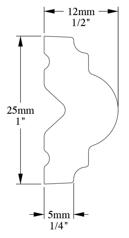 Orac Decor PX103F Cornice Profilo Parete Purotouch® Poliuretano Flessibile Flex Bianco Resistente Agli Urti Calore Acqua Facile Da Installare Verniciabile Pretrattata Primer Acrilico Impermeabile Per Interno ed Esterno Ambienti Umidi Misura 200x2,5x1,2 cm