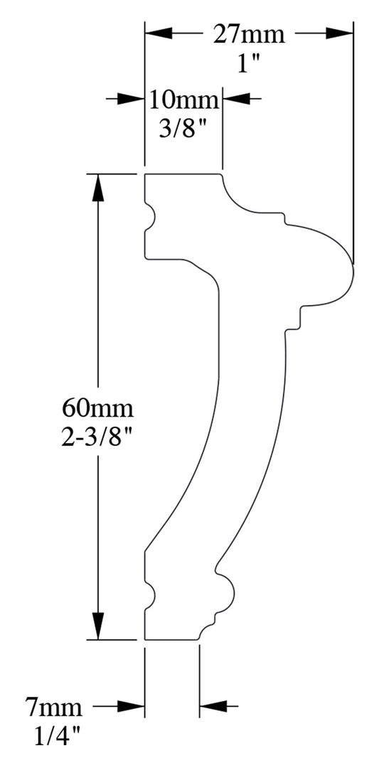Orac Decor PX113 Cornice Profilo Parete Duropolymer® Polistirene Ad Alta Densità Bianco Resistente Agli Urti Calore Acqua Facile Da Installare Verniciabile Pretrattata Primer Acrilico Impermeabile Per Interno ed Esterno Ambienti Umidi Misura 200x6x2,7 cm