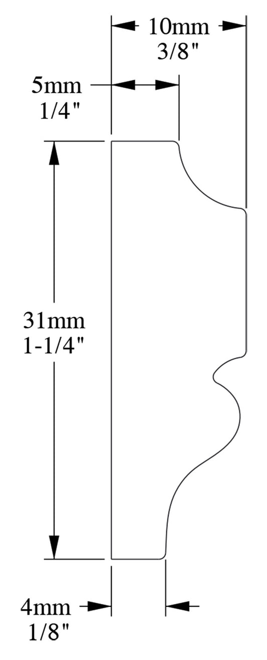 Orac Decor PX116 Cornice Profilo Parete Duropolymer® Polistirene Ad Alta Densità Bianco Resistente Agli Urti Calore Acqua Facile Da Installare Verniciabile Pretrattata Primer Acrilico Impermeabile Per Interno ed Esterno Ambienti Umidi Misura 200x3,1x1 cm