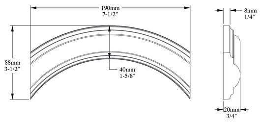 Orac Decor PX120A Angolo Design Curvo Decoro Per Cornice Duropolymer® Polistirene Alta Densità Bianco Resistente Agli Urti Calore Acqua Facile Da Installare Verniciabile Pretrattato Primer Acrilico Impermeabile Interno Esterno Ambienti Umidi 19x8,8x2 cm