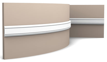 Orac Decor PX144F Cornice Profilo Parete Purotouch® Poliuretano Flessibile Flex Bianco Resistente Agli Urti Calore Acqua Facile Da Installare Verniciabile Pretrattata Primer Acrilico Impermeabile Per Interno ed Esterno Ambienti Umidi Misura 200x4,7x0,8 cm