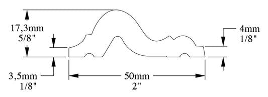 Orac Decor PX175 Cornice Profilo Barra Parete Duropolymer® Polistirene Ad Alta Densità Bianco Resistente Urti Calore Acqua Facile Da Installare Verniciabile Pretrattata Primer Acrilico Impermeabile Per Interno Esterno Ambienti Umidi Misura 200x5x1,7 cm