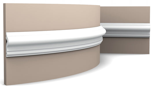 Orac Decor PX175F Cornice Profilo Parete Purotouch® Poliuretano Flessibile Flex Bianco Resistente Agli Urti Calore Acqua Facile Da Installare Verniciabile Pretrattata Primer Acrilico Impermeabile Per Interno ed Esterno Ambienti Umidi Misura 200x5x1,7 cm