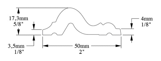 Orac Decor PX175F Cornice Profilo Parete Purotouch® Poliuretano Flessibile Flex Bianco Resistente Agli Urti Calore Acqua Facile Da Installare Verniciabile Pretrattata Primer Acrilico Impermeabile Per Interno ed Esterno Ambienti Umidi Misura 200x5x1,7 cm