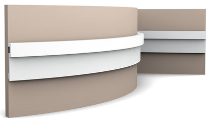 Orac Decor PX198F Cornice Profilo Parete Purotouch® Poliuretano Flessibile Flex Bianco Resistente Agli Urti Calore Acqua Facile Da Installare Verniciabile Pretrattata Primer Acrilico Impermeabile Per Interno ed Esterno Ambienti Umidi Misura 200x8,3x2 cm