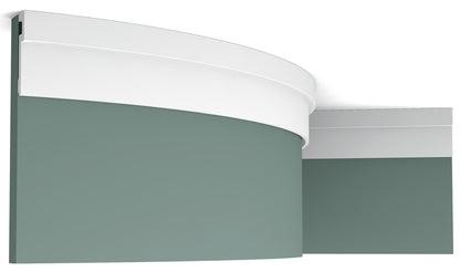 Orac Decor PX198F Cornice Profilo Parete Purotouch® Poliuretano Flessibile Flex Bianco Resistente Agli Urti Calore Acqua Facile Da Installare Verniciabile Pretrattata Primer Acrilico Impermeabile Per Interno ed Esterno Ambienti Umidi Misura 200x8,3x2 cm