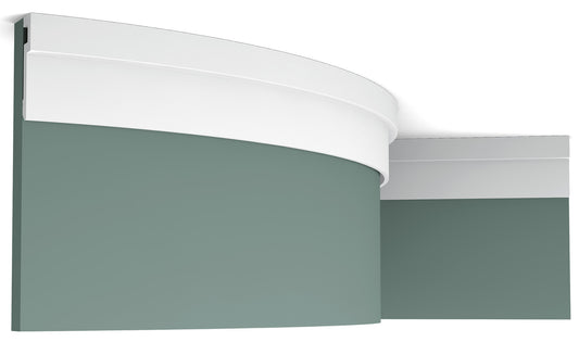 Orac Decor PX198F Cornice Profilo Parete Purotouch® Poliuretano Flessibile Flex Bianco Resistente Agli Urti Calore Acqua Facile Da Installare Verniciabile Pretrattata Primer Acrilico Impermeabile Per Interno ed Esterno Ambienti Umidi Misura 200x8,3x2 cm