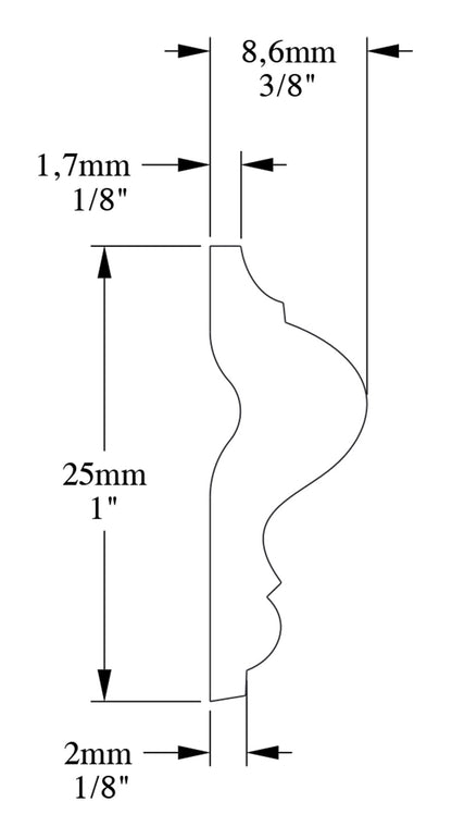 Orac Decor PX201F Cornice Profilo Parete Purotouch® Poliuretano Flessibile Flex Bianco Resistente Agli Urti Calore Acqua Facile Da Installare Verniciabile Pretrattata Primer Acrilico Impermeabile Per Interno ed Esterno Ambienti Umidi Misura 200x2,5x0,9 cm