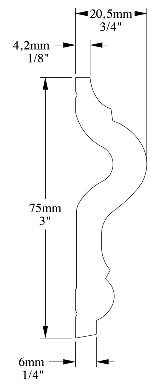 Orac Decor PX202 Cornice Profilo Barra Parete Duropolymer® Polistirene Ad Alta Densità Bianco Resistente Urti Calore Acqua Facile Da Installare Verniciabile Pretrattata Primer Acrilico Impermeabile Per Interno Esterno Ambienti Umidi Misura 200x7,5x2 cm