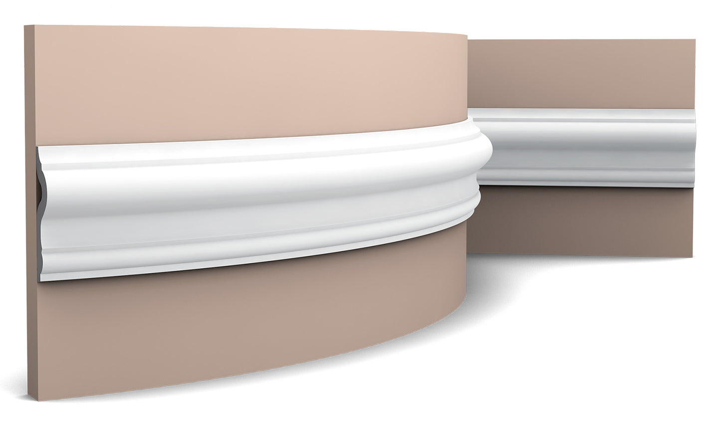 Orac Decor PX202F Cornice Profilo Parete Purotouch® Poliuretano Flessibile Flex Bianco Resistente Agli Urti Calore Acqua Facile Da Installare Verniciabile Pretrattata Primer Acrilico Impermeabile Per Interno ed Esterno Ambienti Umidi Misura 200x7,5x2 cm