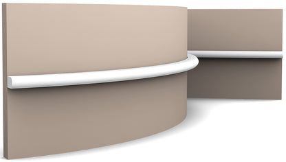 Orac Decor PX209F Cornice Profilo Parete Purotouch® Poliuretano Flessibile Flex Bianco Resistente Agli Urti Calore Acqua Facile Da Installare Verniciabile Pretrattata Primer Acrilico Impermeabile Per Interno ed Esterno Ambienti Umidi Misura 200x1x1,8 cm