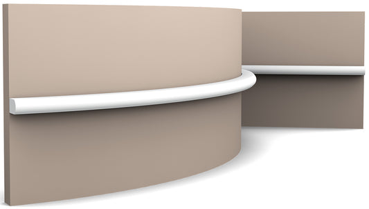 Orac Decor PX209F Cornice Profilo Parete Purotouch® Poliuretano Flessibile Flex Bianco Resistente Agli Urti Calore Acqua Facile Da Installare Verniciabile Pretrattata Primer Acrilico Impermeabile Per Interno ed Esterno Ambienti Umidi Misura 200x1x1,8 cm