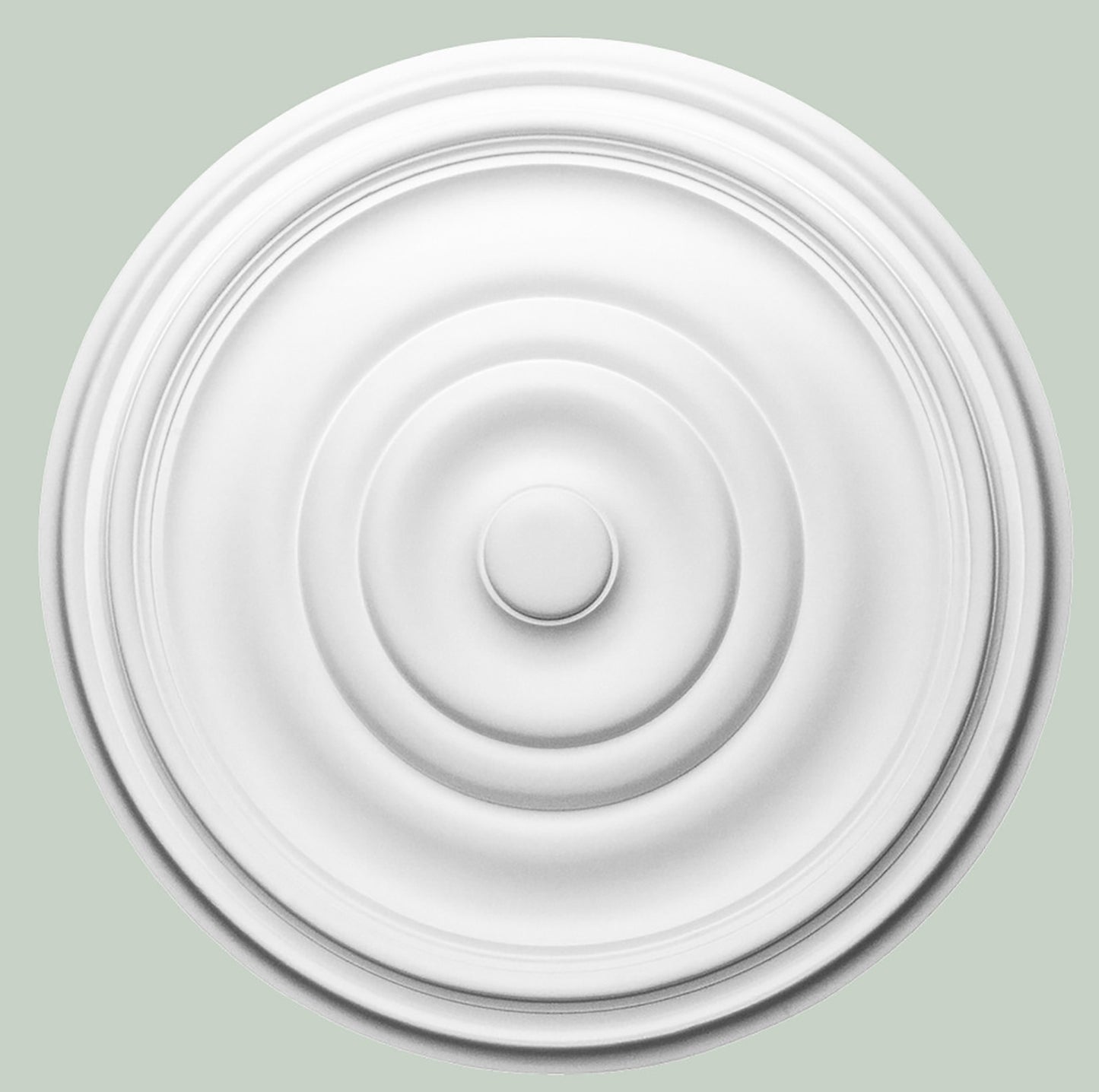 Orac Decor R09 Rosone Rotondo Tondo Liscio Purotouch® Poliuretano Alta Densità Bianco Resistente Urti Calore Acqua Facile Da Installare Verniciabile Pretrattato Primer Acrilico Impermeabile Interno Esterno Ambienti Umidi Diametro Ø 48,5 Spessore 3,7 cm