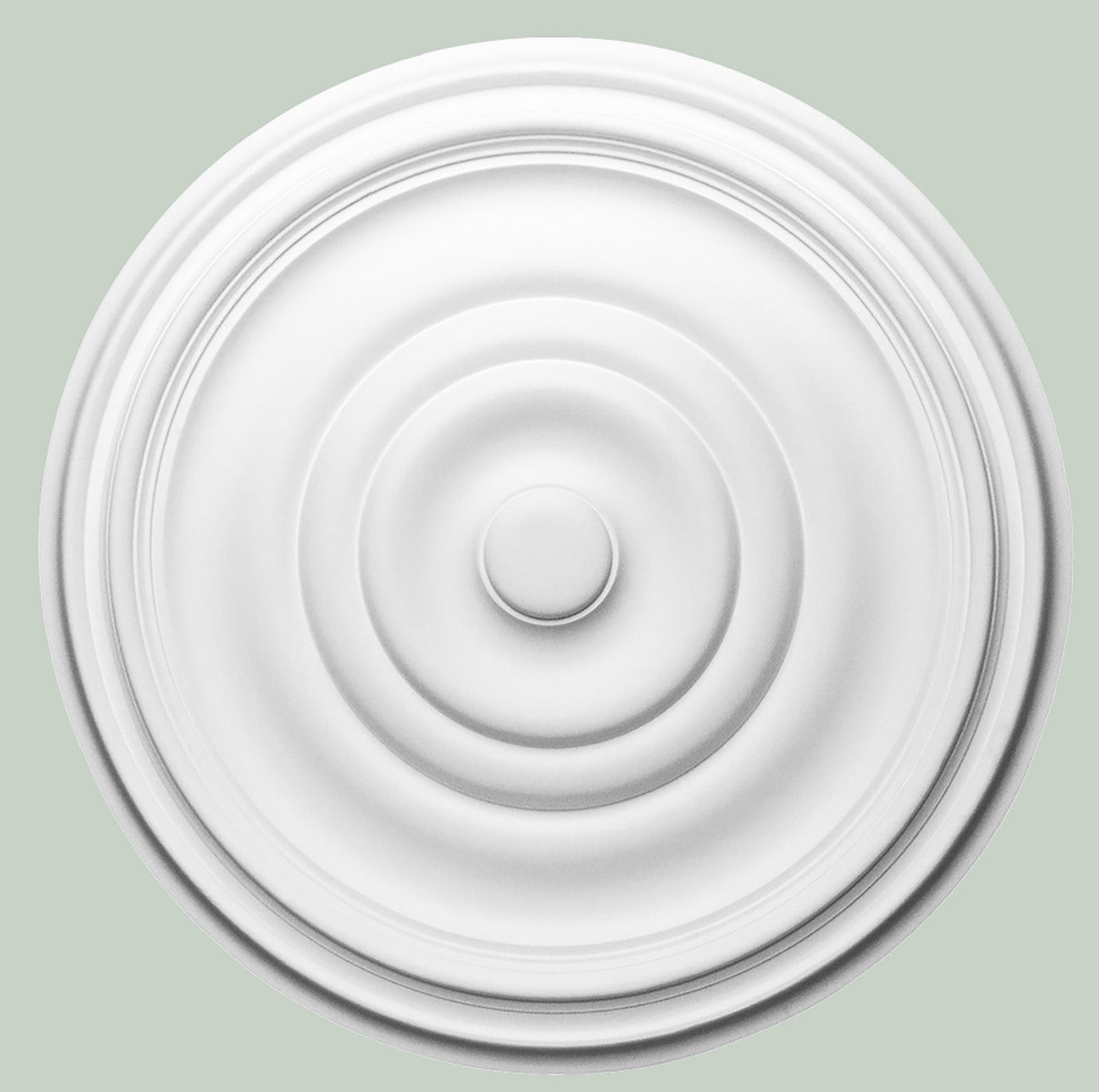 Orac Decor R09 Rosone Rotondo Tondo Liscio Purotouch® Poliuretano Alta Densità Bianco Resistente Urti Calore Acqua Facile Da Installare Verniciabile Pretrattato Primer Acrilico Impermeabile Interno Esterno Ambienti Umidi Diametro Ø 48,5 Spessore 3,7 cm