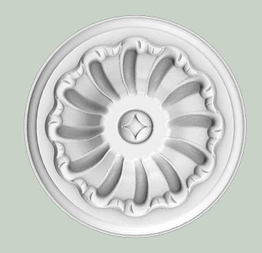 Orac Decor R10 Rosone Rotondo Tondo Floreale Purotouch® Poliuretano Alta Densità Bianco Resistente Urti Calore Acqua Facile Da Installare Verniciabile Pretrattato Primer Acrilico Impermeabile Interno Esterno Ambienti Umidi Diametro Ø 15 Spessore 4,2 cm