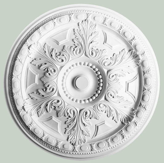 Orac Decor R23 Rosone Soffitto Design Floreale Fiori Purotouch® Poliuretano Alta Densità Bianco Resistente Urti Calore Acqua Facile Da Installare Verniciabile Pretrattato Primer Acrilico Impermeabile Interno Esterno Ambienti Umidi Diametro Ø71 H4,4 cm