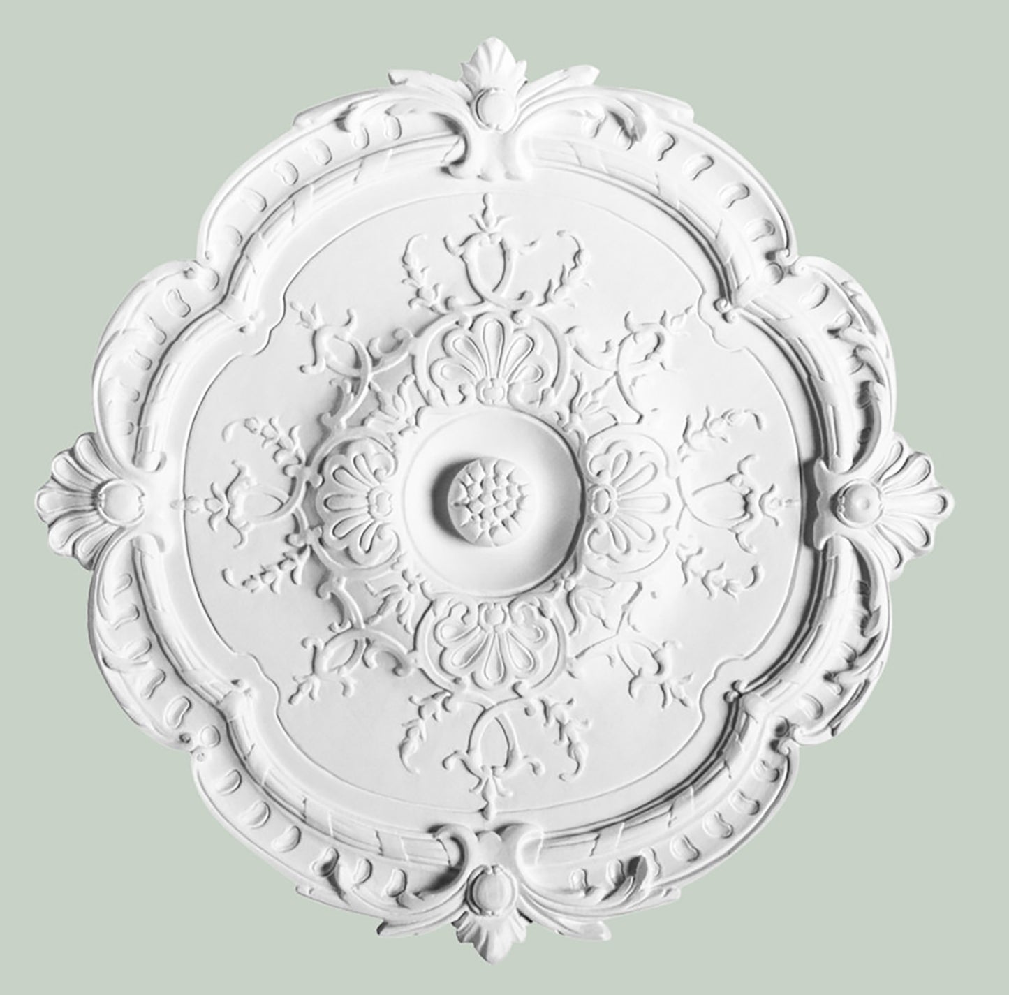 Orac Decor R31 Rosone Plafone Soffitto Decoro Archi Purotouch® Poliuretano Alta Densità Bianco Resistente Urti Calore Acqua Facile Da Installare Verniciabile Pretrattato Primer Acrilico Impermeabile Interno Esterno Ambienti Umidi Diametro Ø38,5 H2,7 cm