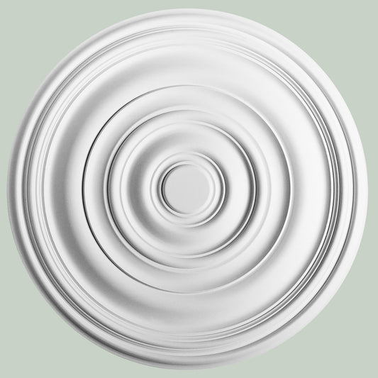 Orac Decor R40 Rosone Plafone Liscio Cerchi Soffitto Purotouch® Poliuretano Alta Densità Bianco Resistente Urti Calore Acqua Facile Da Installare Verniciabile Pretrattato Primer Acrilico Impermeabile Interno Esterno Ambienti Umidi Diametro Ø74,5 H3,1 cm