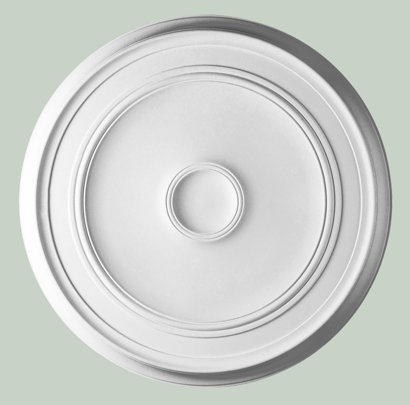 Orac Decor R76 Rosone Classico Tondo Liscio Soffitto Purotouch® Poliuretano Alta Densità Bianco Resistente Urti Calore Acqua Facile Da Installare Verniciabile Pretrattato Primer Acrilico Impermeabile Interno Esterno Ambienti Umidi Diametro Ø62 H4,1 cm