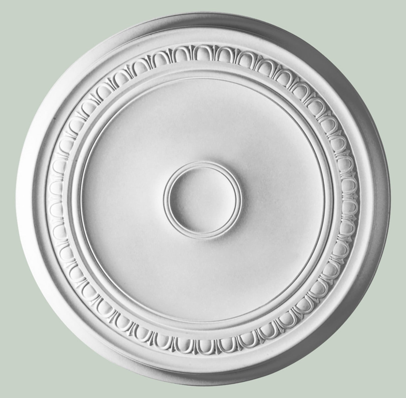 Orac Decor R77 Rosone Classico Tondo Rotondo Soffitto Purotouch® Poliuretano Alta Densità Bianco Resistente Urti Calore Acqua Facile Da Installare Verniciabile Pretrattato Primer Acrilico Impermeabile Interno Esterno Ambienti Umidi Diametro Ø62 H4,2 cm