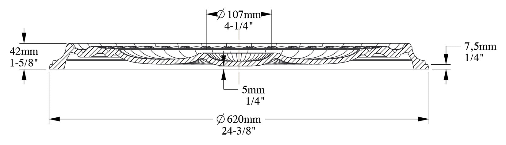 Orac Decor R77 Rosone Classico Tondo Rotondo Soffitto Purotouch® Poliuretano Alta Densità Bianco Resistente Urti Calore Acqua Facile Da Installare Verniciabile Pretrattato Primer Acrilico Impermeabile Interno Esterno Ambienti Umidi Diametro Ø62 H4,2 cm
