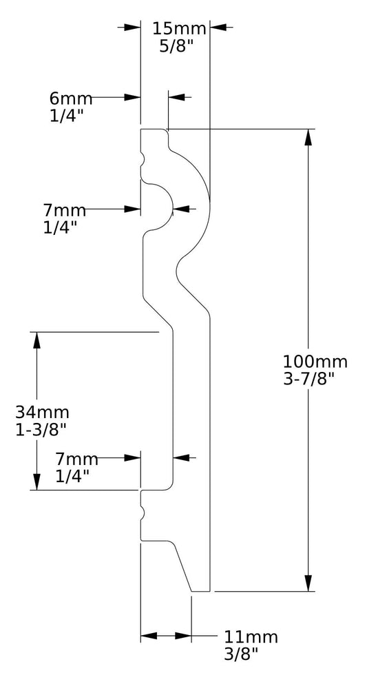 Orac Decor SX137 Battiscopa Zoccolino Parete Duropolymer® Polistirene Ad Alta Densità Bianco Resistente Agli Urti Calore Acqua Facile Da Installare Verniciabile Pretrattata Primer Acrilico Impermeabile Interno Esterno Ambienti Umidi Misura 200x10x1,5 cm