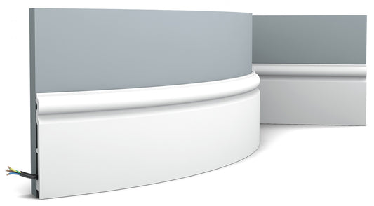 Orac Decor SX138F Battiscopa Zoccolino Parete Purotouch® Poliuretano Flessibile Flex Bianco Resistente Urti Calore Acqua Facile Da Installare Verniciabile Pretrattata Primer Acrilico Impermeabile Per Interno ed Esterno Ambienti Umidi Misura 200x13,8x1,5cm