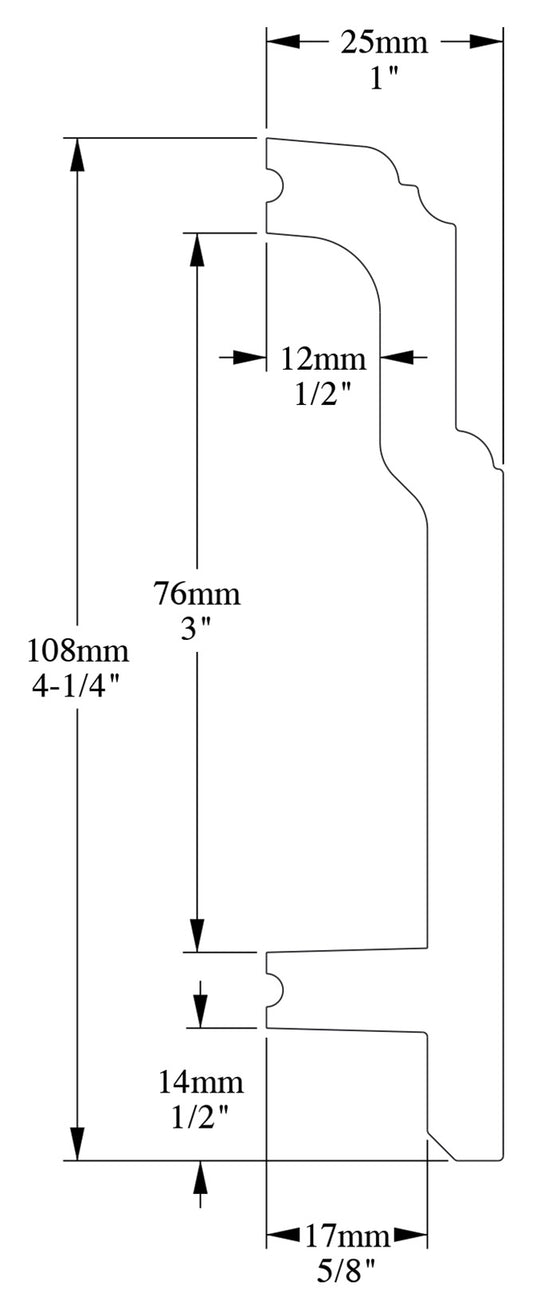 Orac Decor SX155 Battiscopa Zoccolino Parete Duropolymer® Polistirene Ad Alta Densità Bianco Resistente Agli Urti Calore Acqua Facile Da Installare Verniciabile Pretrattata Primer Acrilico Impermeabile Interno Esterno Ambienti Umidi Misura 200x10,8x2,5 cm
