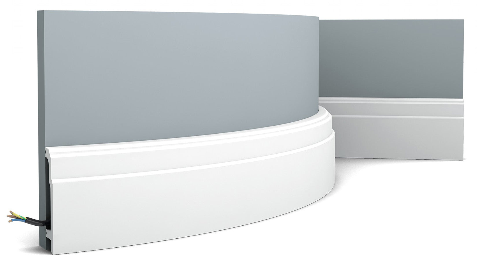 Orac Decor SX155F Battiscopa Zoccolino Parete Purotouch® Poliuretano Flessibile Flex Bianco Resistente Urti Calore Acqua Facile Da Installare Verniciabile Pretrattata Primer Acrilico Impermeabile Per Interno ed Esterno Ambienti Umidi Misura 200x10,8x2,5cm