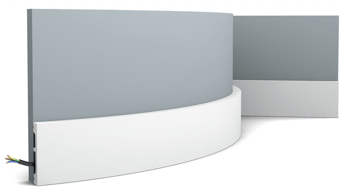 Orac Decor SX157F Battiscopa Zoccolino Parete Purotouch® Poliuretano Flessibile Flex Bianco Resistente Urti Calore Acqua Facile Da Installare Verniciabile Pretrattata Primer Acrilico Impermeabile Per Interno ed Esterno Ambienti Umidi Misura 200x6,6x1,3 cm