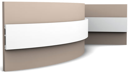 Orac Decor SX157F Battiscopa Zoccolino Parete Purotouch® Poliuretano Flessibile Flex Bianco Resistente Urti Calore Acqua Facile Da Installare Verniciabile Pretrattata Primer Acrilico Impermeabile Per Interno ed Esterno Ambienti Umidi Misura 200x6,6x1,3 cm